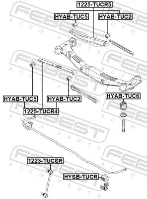 FEBEST Control/Trailing Arm, wheel suspension (1225-TUCR4)