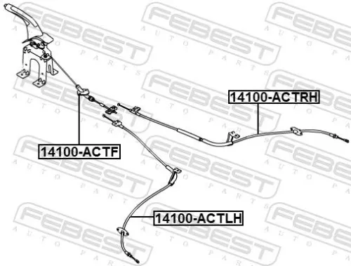 FEBEST Cable Pull, parking brake (14100-ACTRH)