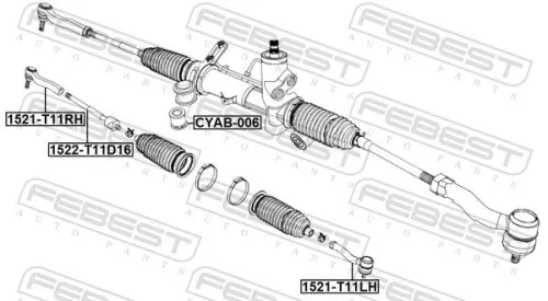 FEBEST Inner Tie Rod (1522-T11D16)