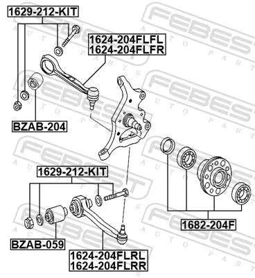 FEBEST Control/Trailing Arm, wheel suspension (1624-204FLRL)