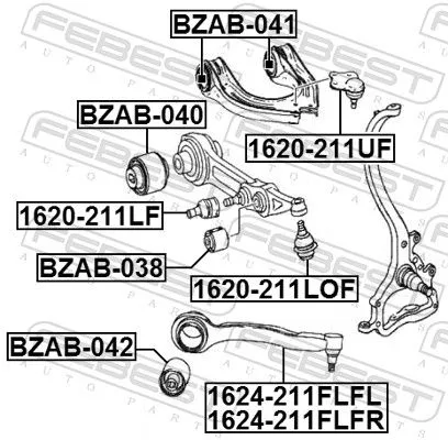 FEBEST Control/Trailing Arm, wheel suspension (1624-211FLFR)