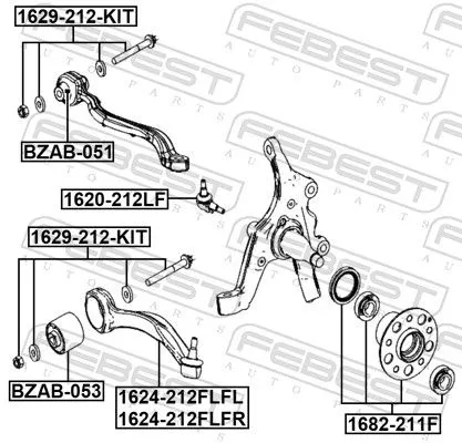 FEBEST Control/Trailing Arm, wheel suspension (1624-212FLFR)