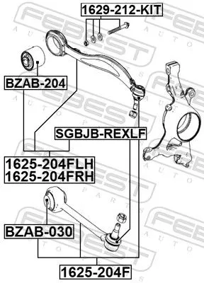 FEBEST Control/Trailing Arm, wheel suspension (1625-204F)