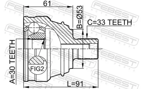 FEBEST Joint Kit, drive shaft (1710-004)