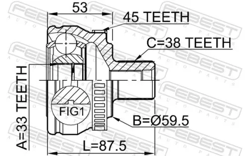 FEBEST Joint Kit, drive shaft (1710-A4A45)