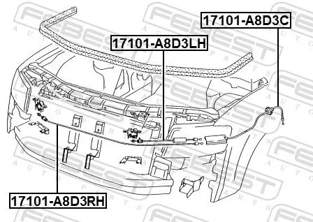 FEBEST Bonnet Cable (17101-A8D3RH)