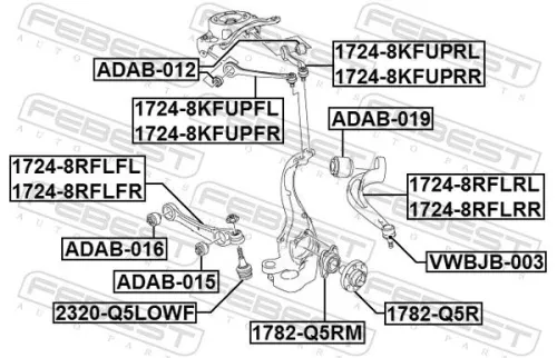 FEBEST Control/Trailing Arm, wheel suspension (1724-8RFLRR)