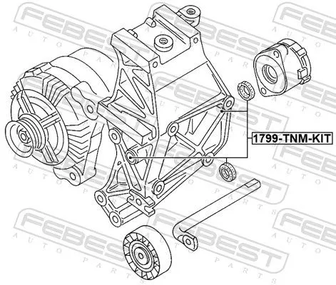 FEBEST Repair Kit, V-ribbed belt tensioner (1799-TNM-KIT)