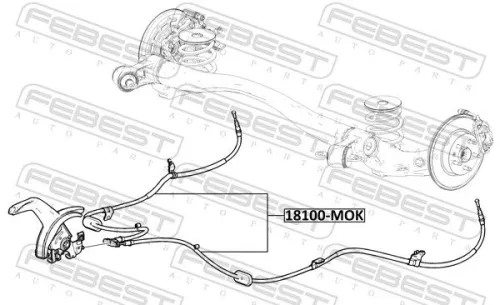 FEBEST Cable Pull, parking brake (18100-MOK)
