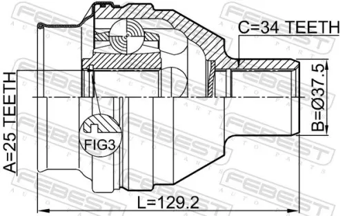 FEBEST Joint Kit, drive shaft (1811-Z16RH)