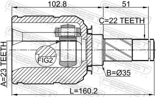 FEBEST Joint Kit, drive shaft (1811-Z18AT)
