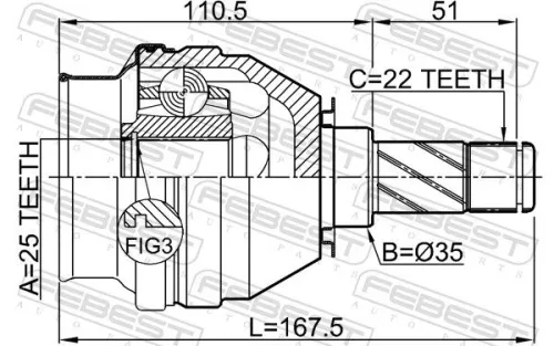 FEBEST Joint Kit, drive shaft (1811-Z18X)