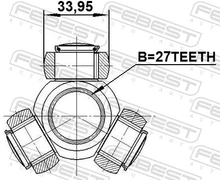 FEBEST Spider Assembly, drive shaft (1816-G9U)