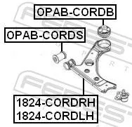 FEBEST Control/Trailing Arm, wheel suspension (1824-CORDRH)