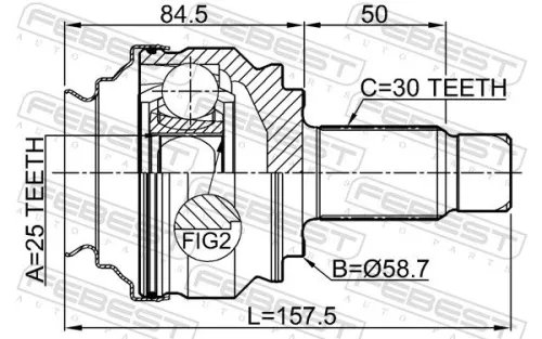 FEBEST Joint Kit, drive shaft (1910-E90R)