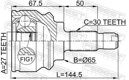 FEBEST Joint Kit, drive shaft (1910-X5)