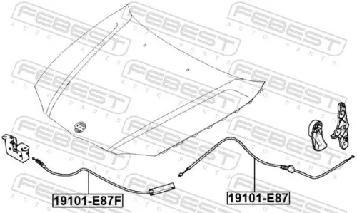 FEBEST Bonnet Cable (19101-E87F)