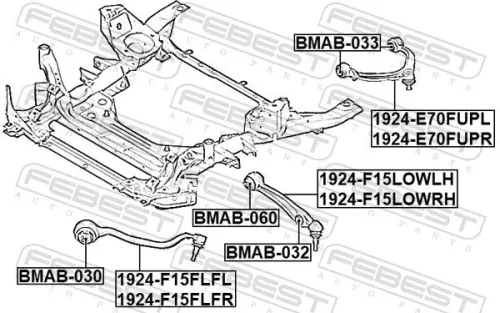 FEBEST Control/Trailing Arm, wheel suspension (1924-F15LOWRH)