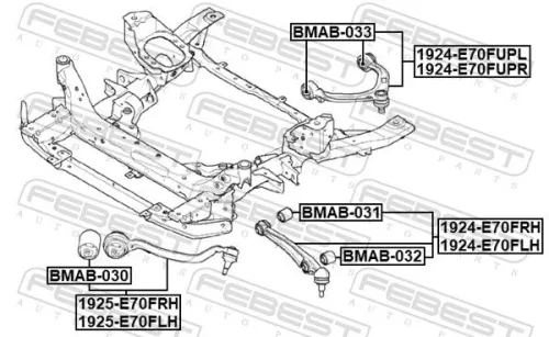 FEBEST Control/Trailing Arm, wheel suspension (1925-E70FLH)