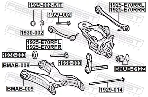 FEBEST Control/Trailing Arm, wheel suspension (1925-E70RRL)