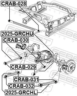 FEBEST Control/Trailing Arm, wheel suspension (2025-GRCHU)