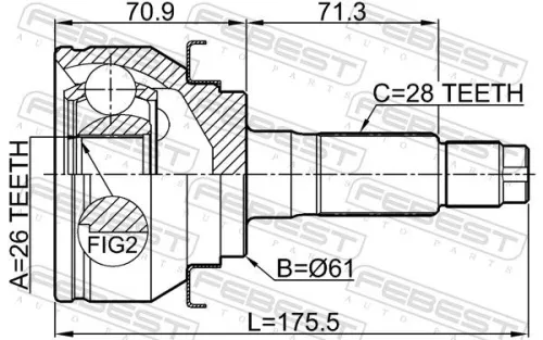 FEBEST Joint Kit, drive shaft (2110-TKE)
