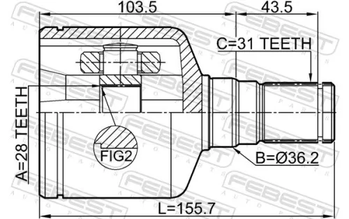 FEBEST Joint Kit, drive shaft (2111-AWF21LH)