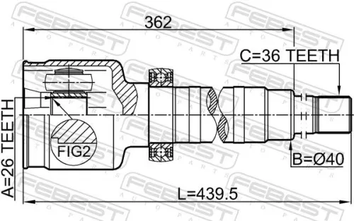 FEBEST Joint Kit, drive shaft (2111-FYRH)