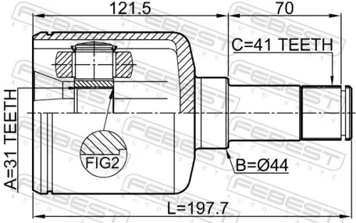 FEBEST Joint Kit, drive shaft (2111-TRD9LH)