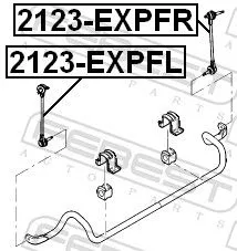 FEBEST Link/Coupling Rod, stabiliser bar (2123-EXPFL)