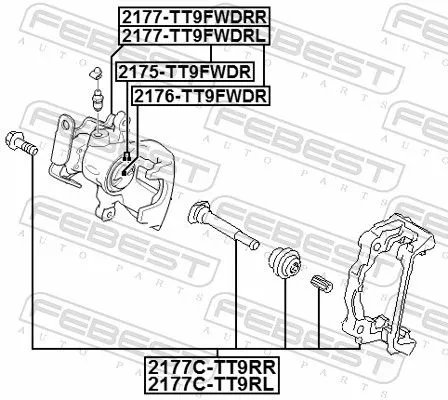 FEBEST Brake Caliper Bracket Set (2177C-TT9RL)