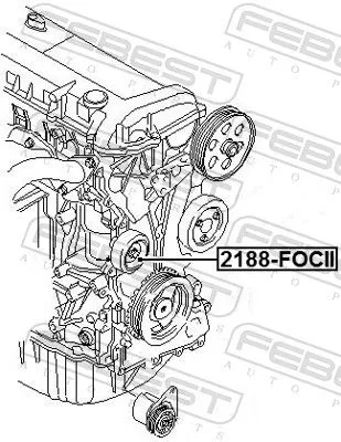 FEBEST Deflection/Guide Pulley, V-ribbed belt (2188-FOCII)