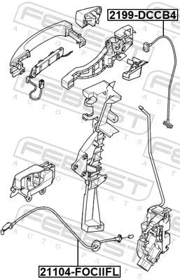 FEBEST Cable Pull, door release (2199-DCCB4)