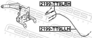 FEBEST Cable Pull, parking brake (2199-TT9LRH)