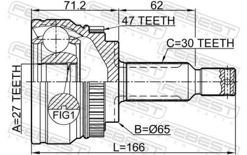 FEBEST Joint Kit, drive shaft (2210-GHA47)