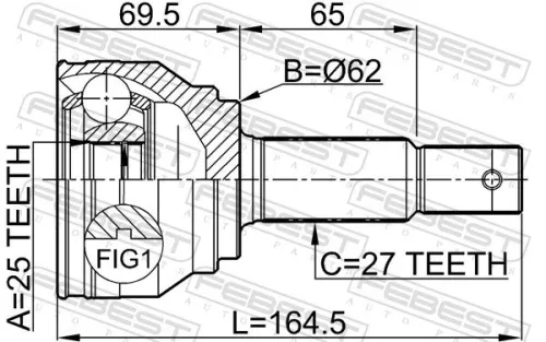 FEBEST Joint Kit, drive shaft (2210-NSP27A48)