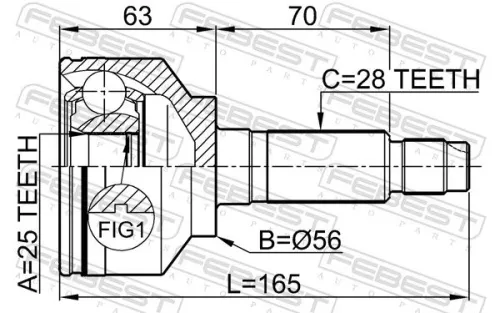 FEBEST Joint Kit, drive shaft (2210-SOR)