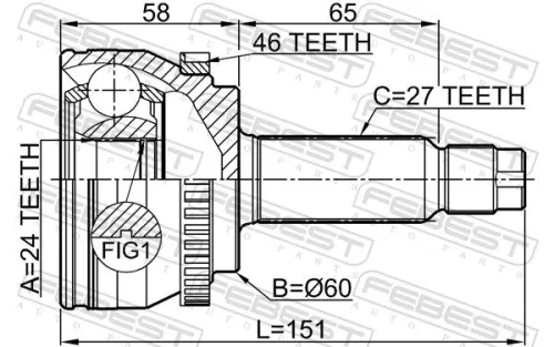 FEBEST Joint Kit, drive shaft (2210-SOUA46)