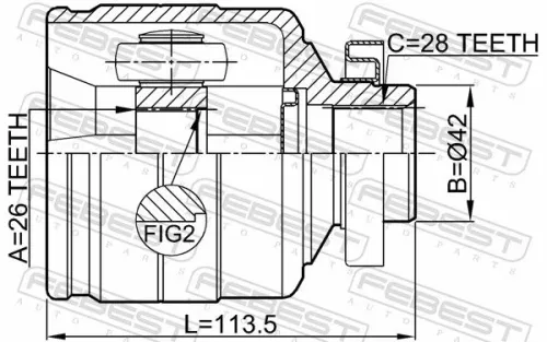 FEBEST Joint Kit, drive shaft (2211-BLRH)