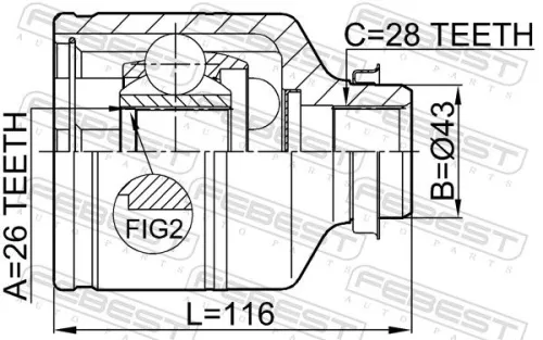 FEBEST Joint Kit, drive shaft (2211-CARRH)