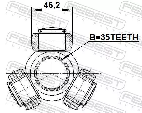FEBEST Spider Assembly, drive shaft (2216-MQ4)