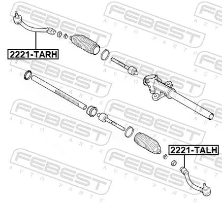 FEBEST Tie Rod End (2221-TARH)