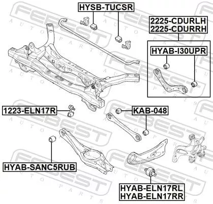 FEBEST Control/Trailing Arm, wheel suspension (2225-CDURRH)