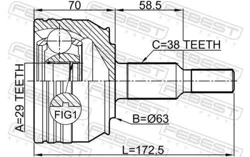 FEBEST Joint Kit, drive shaft (2310-T5WD)