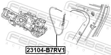 FEBEST Cable Pull, door release (23104-B7RV1)
