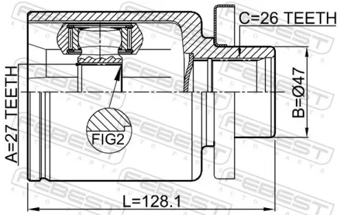 FEBEST Joint Kit, drive shaft (2311-T5LH)