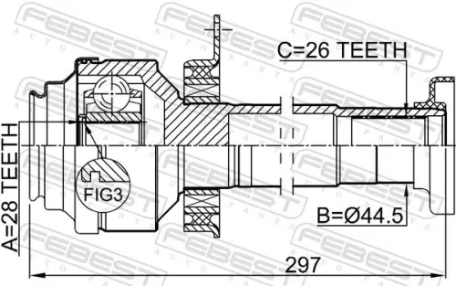 FEBEST Joint Kit, drive shaft (2311-T5RH)