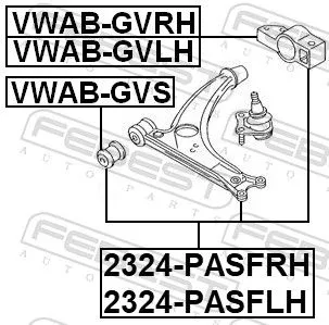 FEBEST Control/Trailing Arm, wheel suspension (2324-PASFRH)