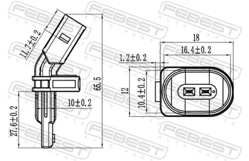 FEBEST Sensor, wheel speed (23606-014)