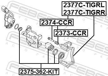 FEBEST Brake Caliper Bracket Set (2377C-TIGRR)